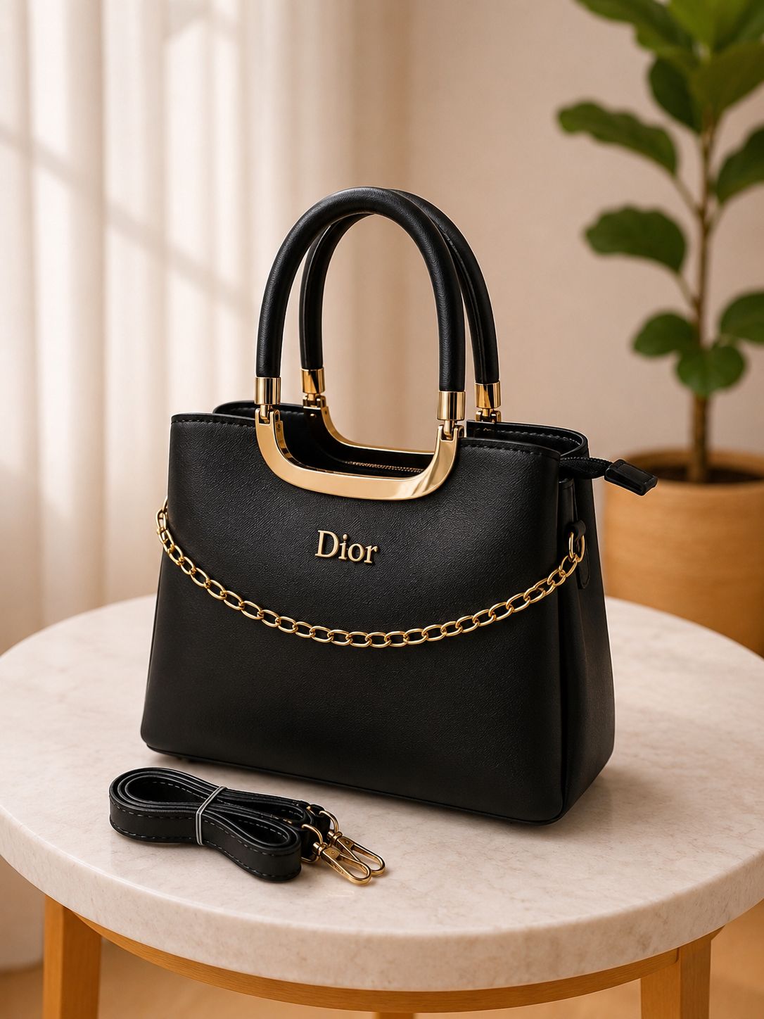 Premium Chain Detail Tote Bag
