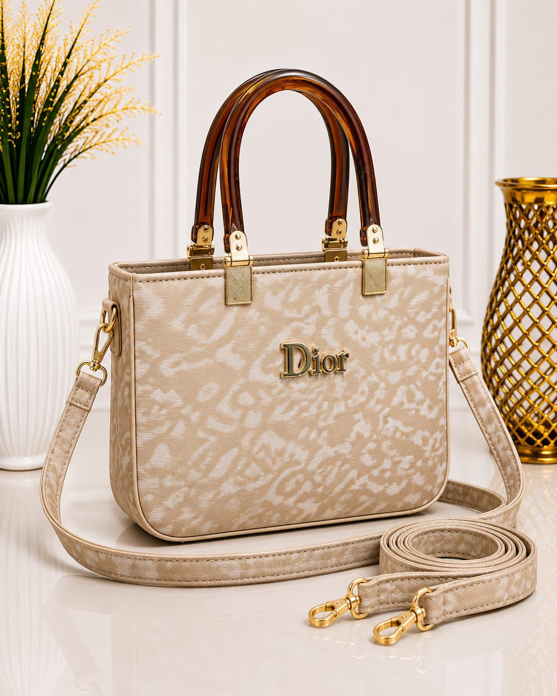 Textured Crossbody Tote Bag