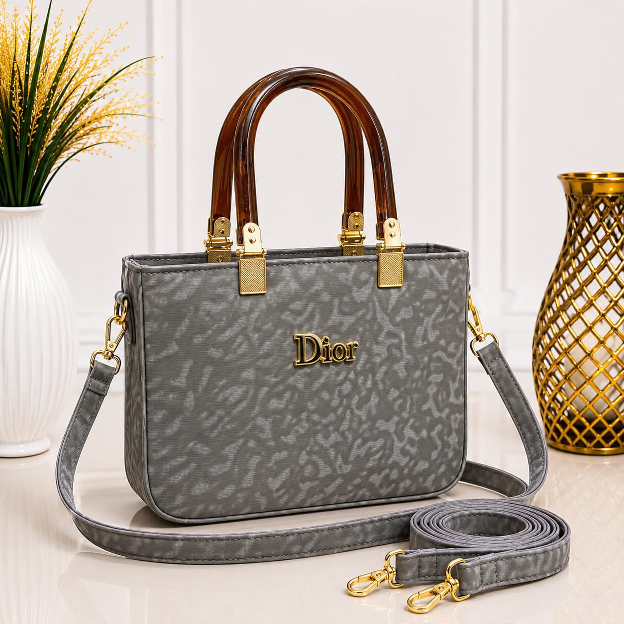 Textured Crossbody Tote Bag