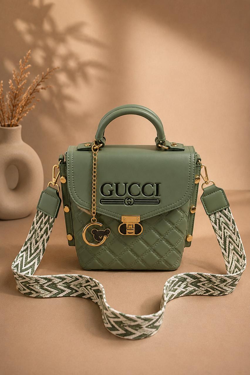 Style Quilted Top Handle Crossbody Bag