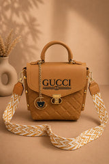 Style Quilted Top Handle Crossbody Bag