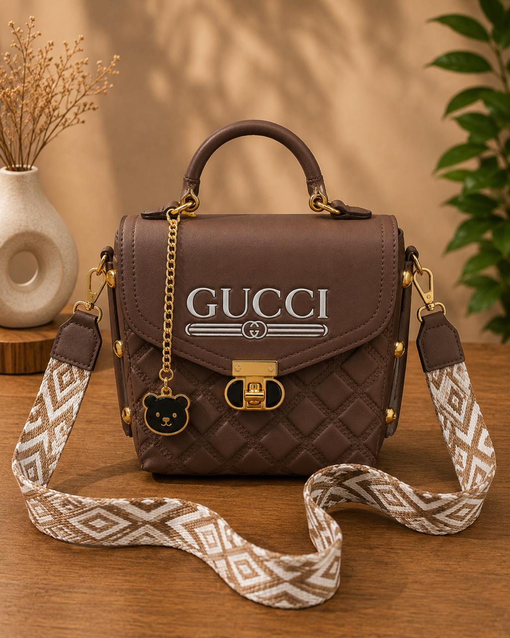 Style Quilted Top Handle Crossbody Bag
