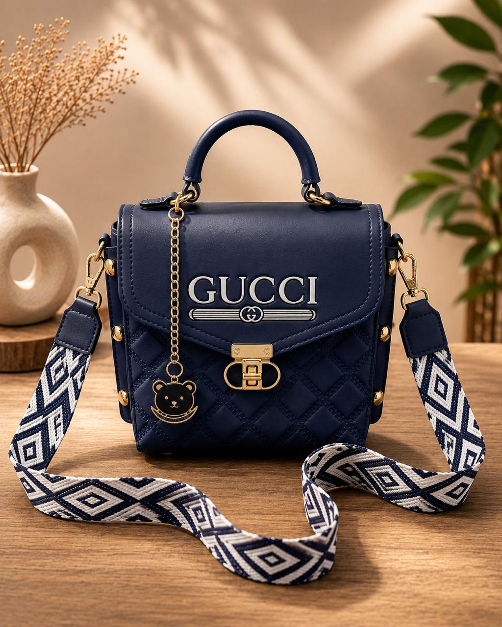 Style Quilted Top Handle Crossbody Bag