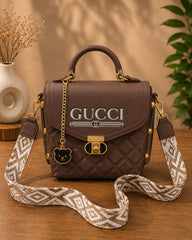 Style Quilted Top Handle Crossbody Bag