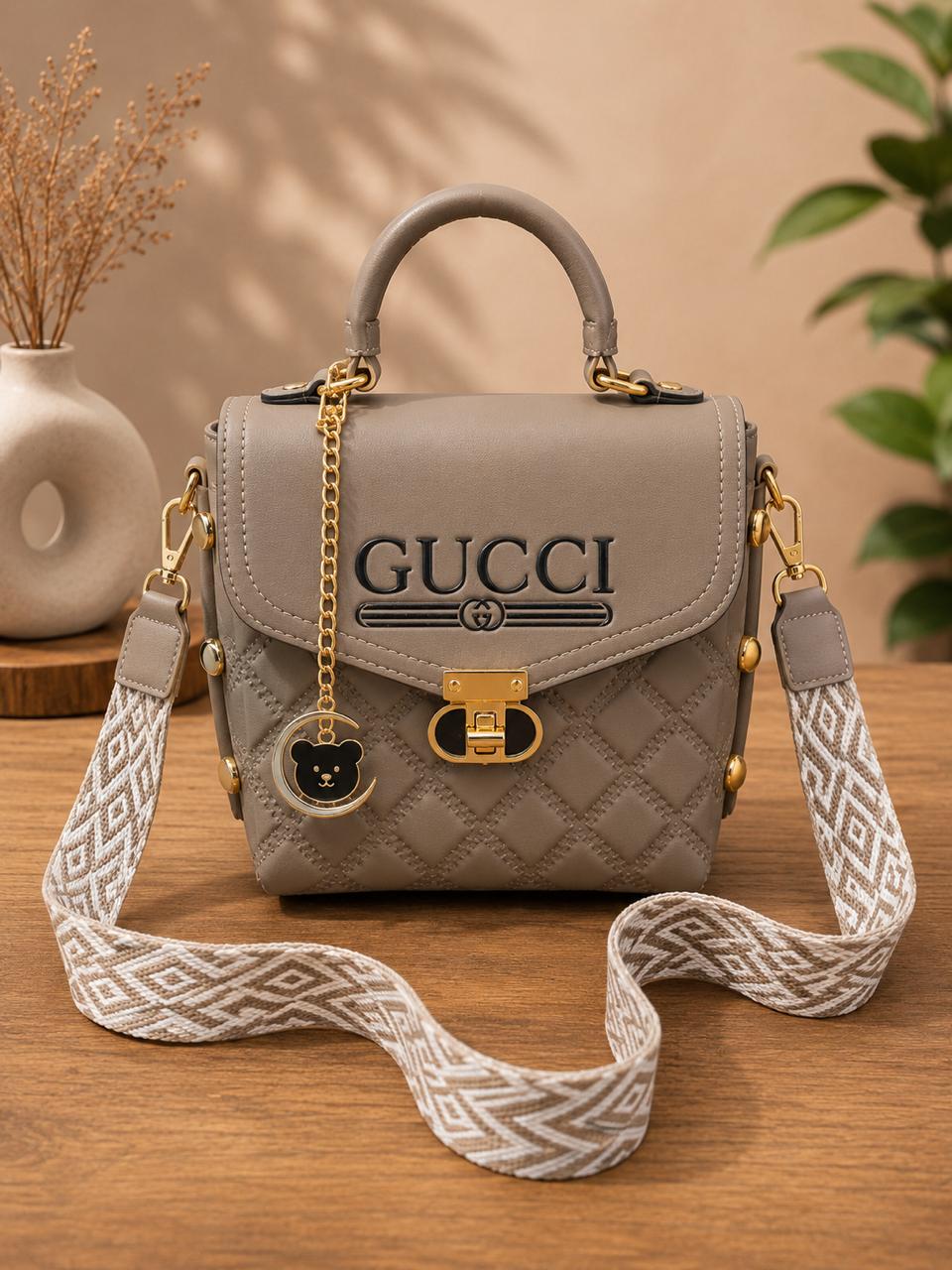 Style Quilted Top Handle Crossbody Bag