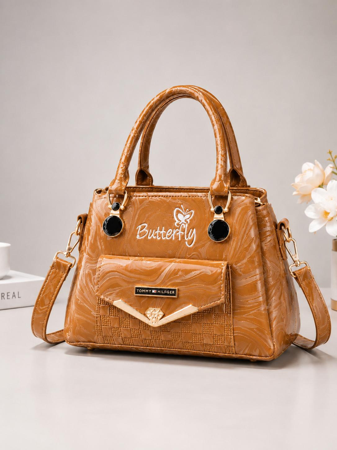 Butterfly Marble Texture Handbag