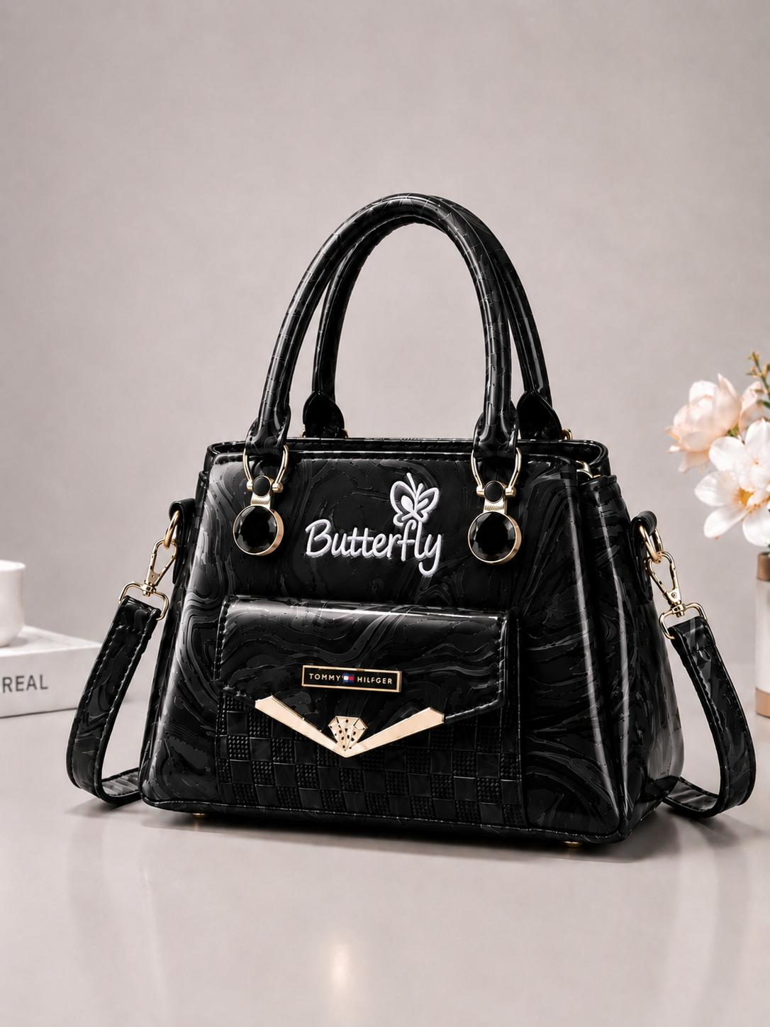 Butterfly Marble Texture Handbag