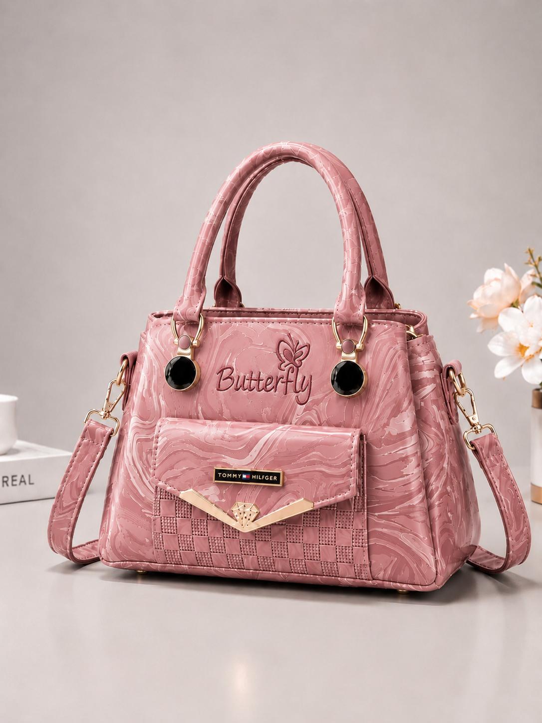Butterfly Marble Texture Handbag
