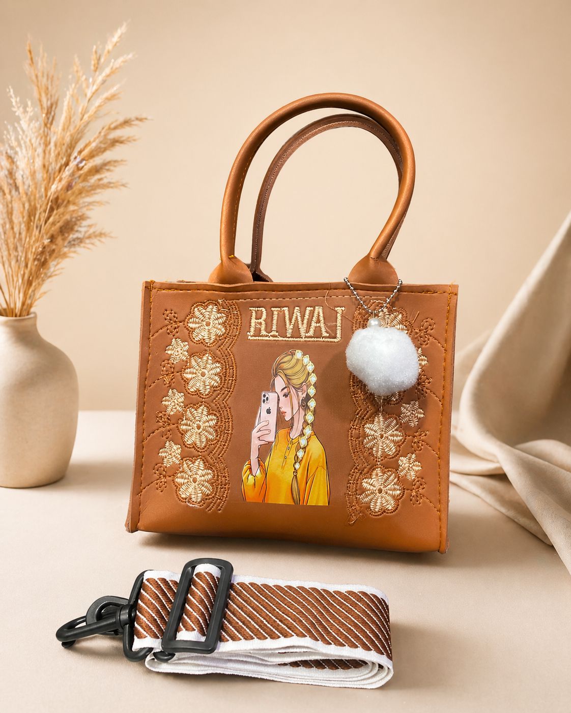 Girl Print Handbag