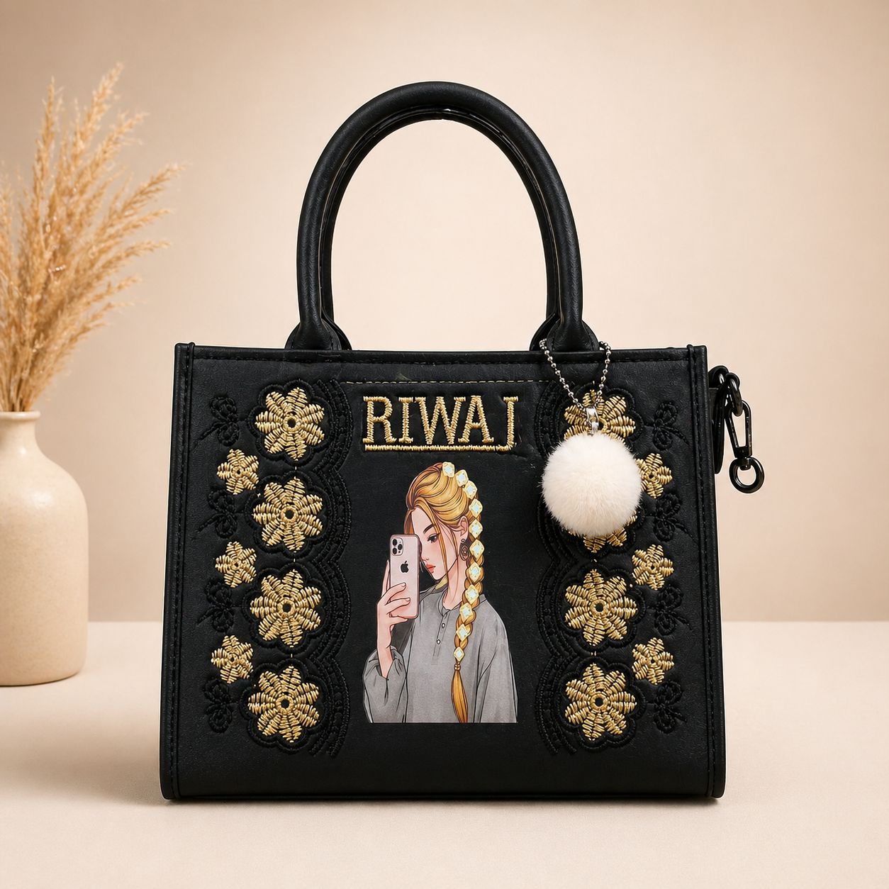 Girl Print Handbag