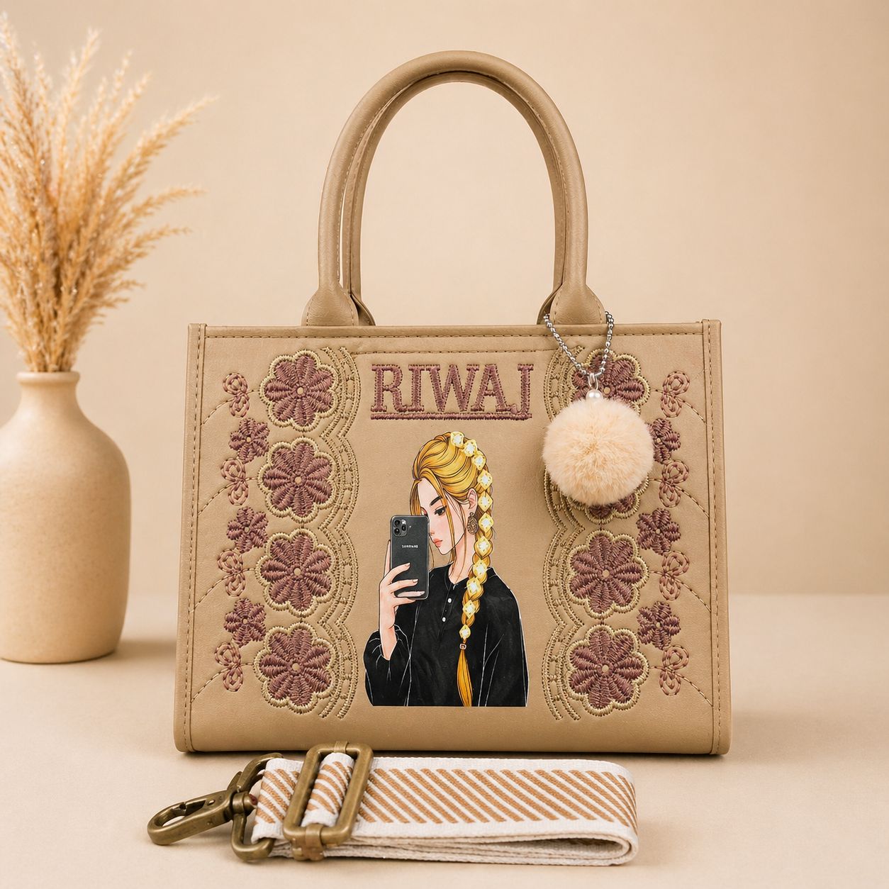 Girl Print Handbag