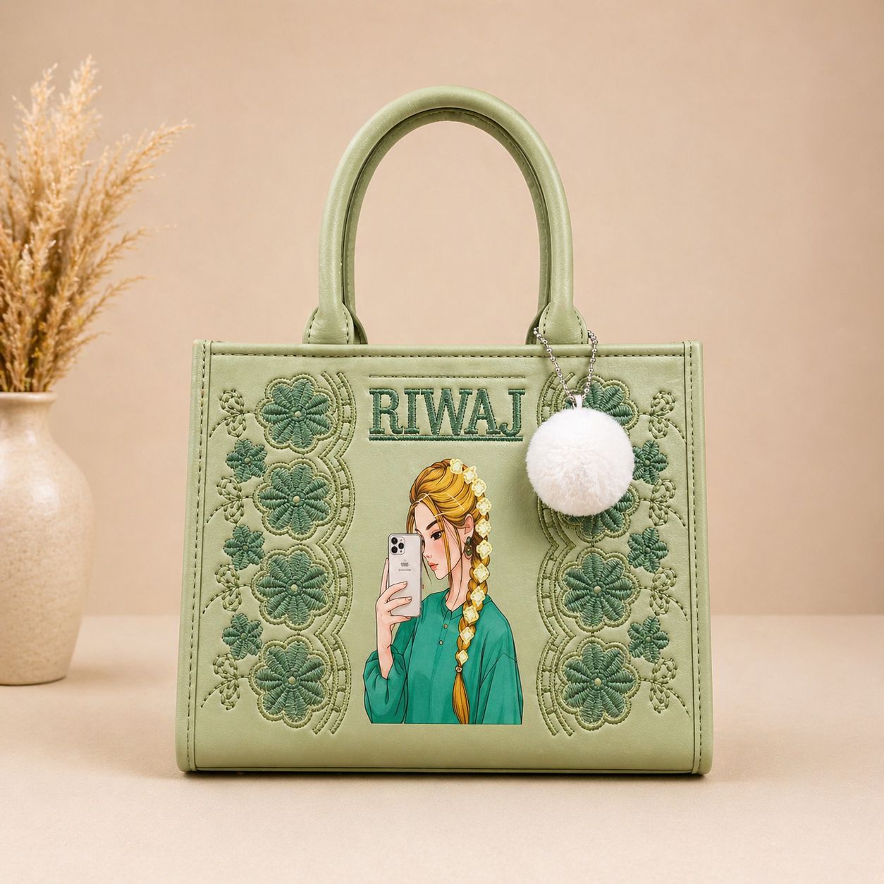 Girl Print Handbag