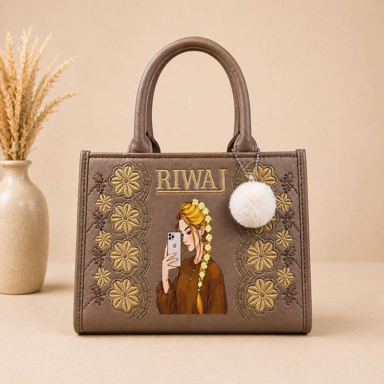 Girl Print Handbag