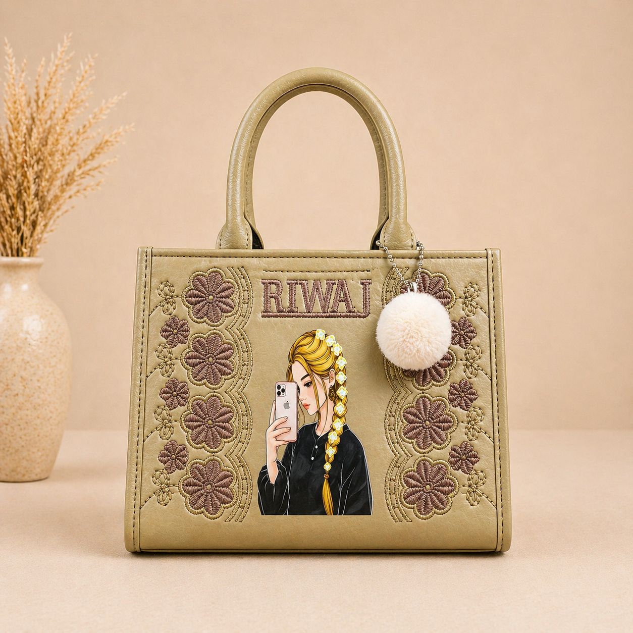 Girl Print Handbag