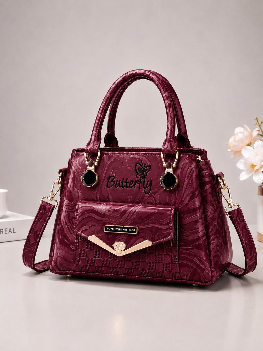 Butterfly Marble Texture Handbag