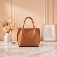 Classic Pebbled Leather Tote Bag