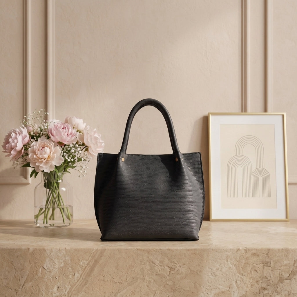 Classic Pebbled Leather Tote Bag