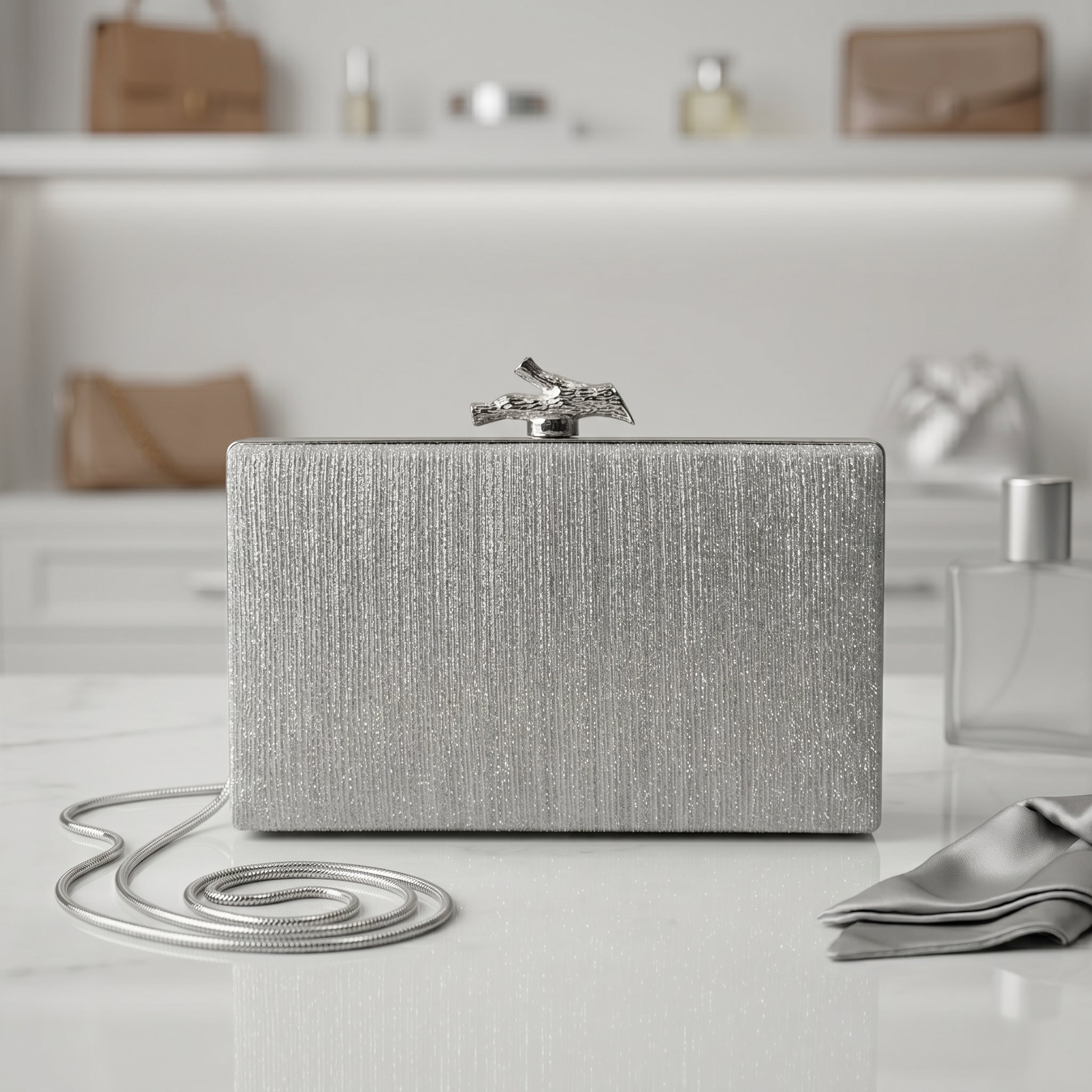 Luxury Glitter Box Clutch