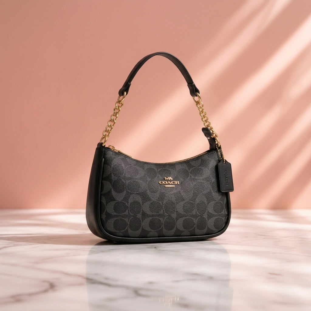 Elegant Monogram Chain Shoulder Bag