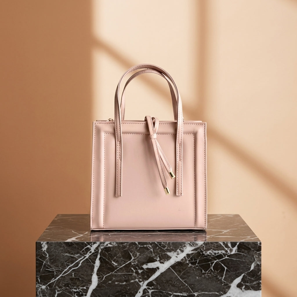 Structured Top-Handle Tote Bag