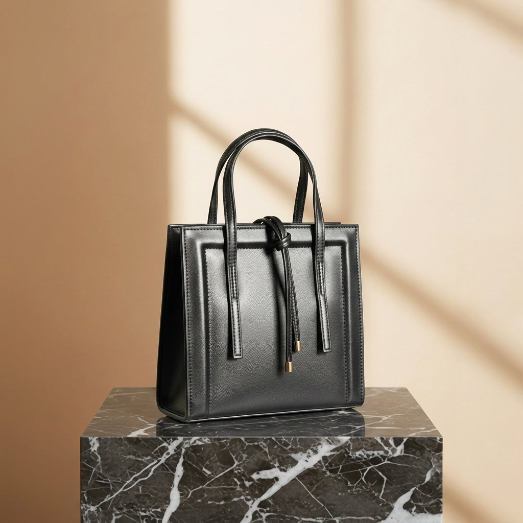 Structured Top-Handle Tote Bag