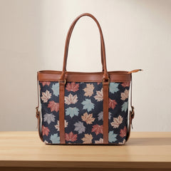 Autumn Maple Leaf Print Shoulder Tote Bag